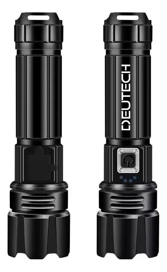 LINTERNA DEUTECH 2606 TACTICA LED XHP70 ALUMINIO REC. USB 2000L 160M + LLAVERO LINTERNA