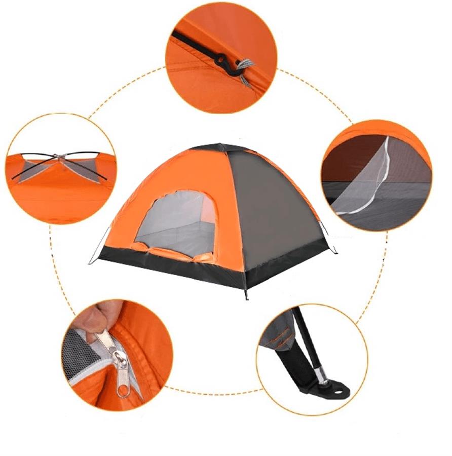 CARPA AUTOARMABLE POP UP DEUTECH SC-A13-3 3-4 PERSONAS 200X200X130 NARANJA/GRIS