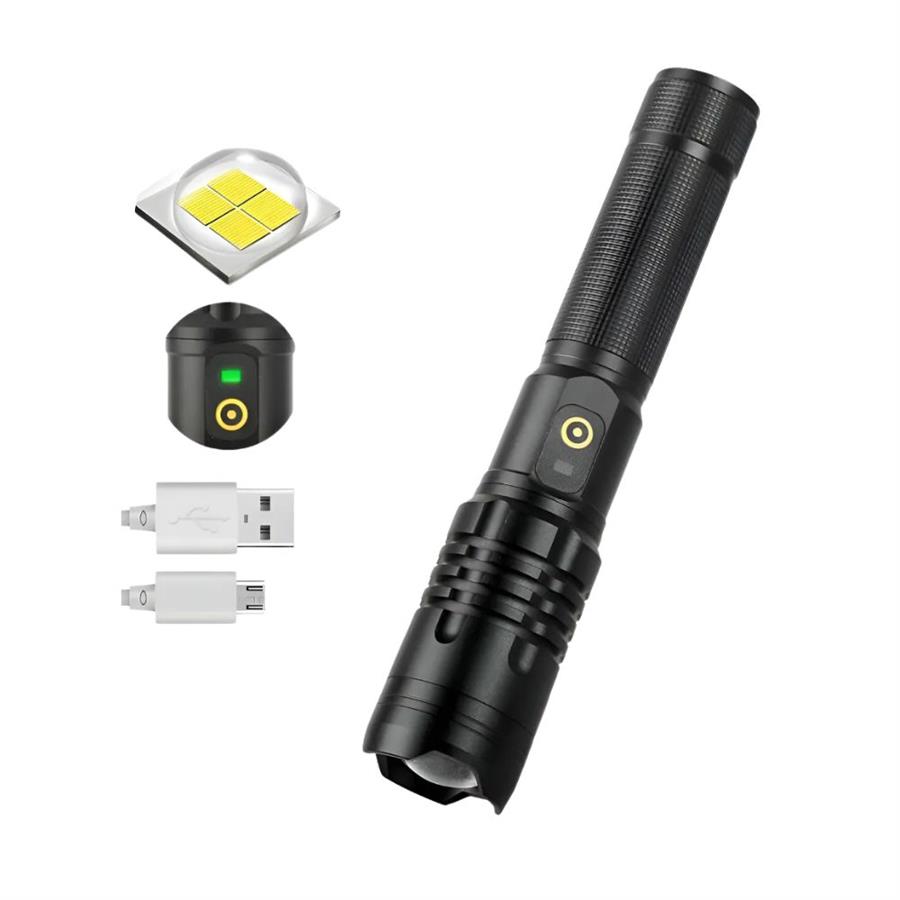 Linterna Potente Deutech 218408 Tactica Led P90 Recargable