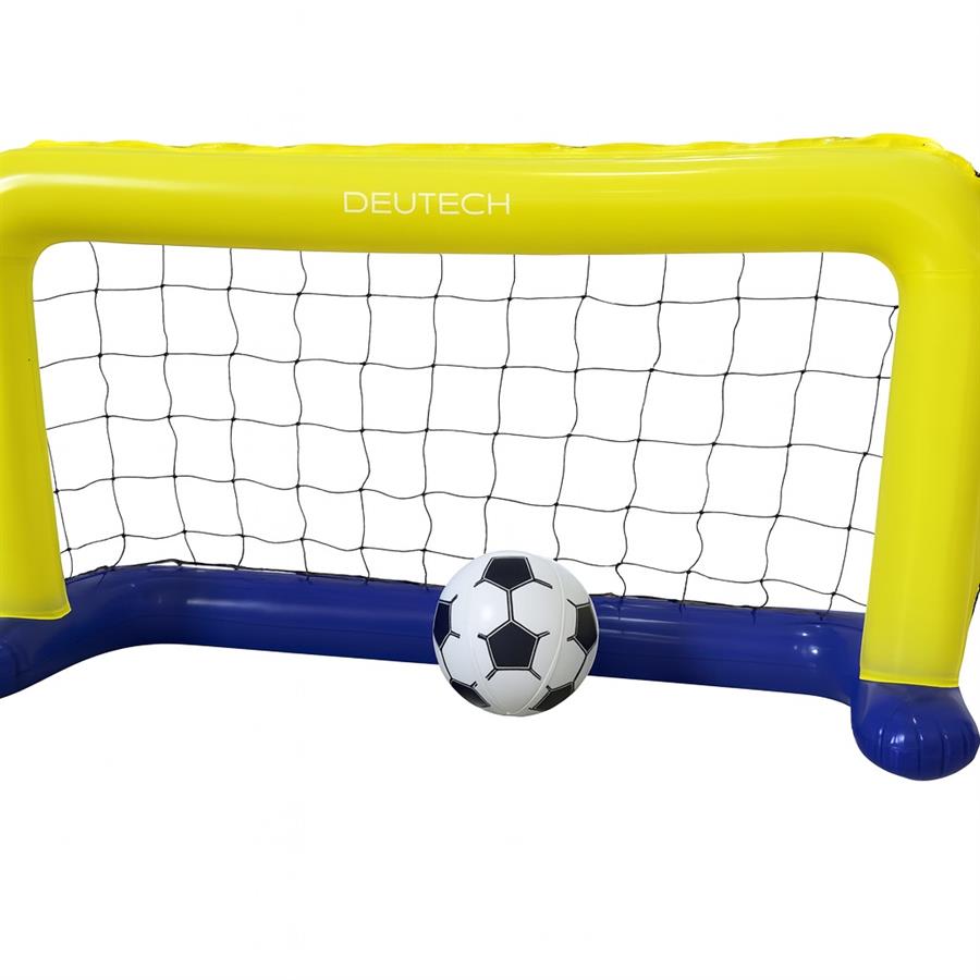 Juego Set Arco + Pelota Inflables Pileta Deutech Waterpolo Amarillo