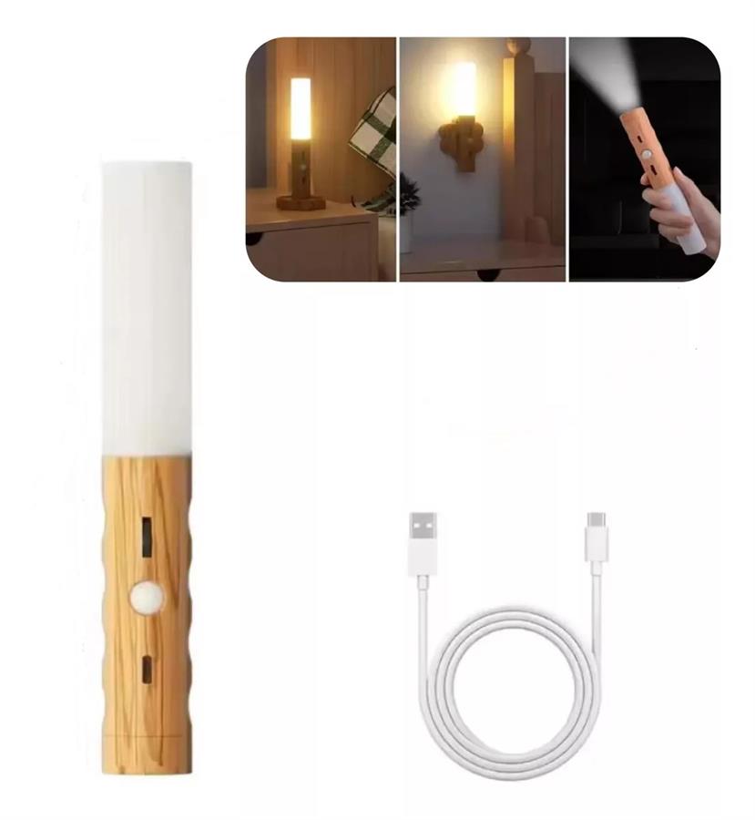 LAMPARA DE PARED 233014 ANTORCHA SENSOR DE MOVIMIENTO USB AMARILLA